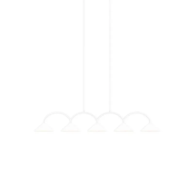 Pendel CURVE 5, 5 lamper, 165 cm fra Globen Lighting i Hvid – produktbillede 1 af 3
