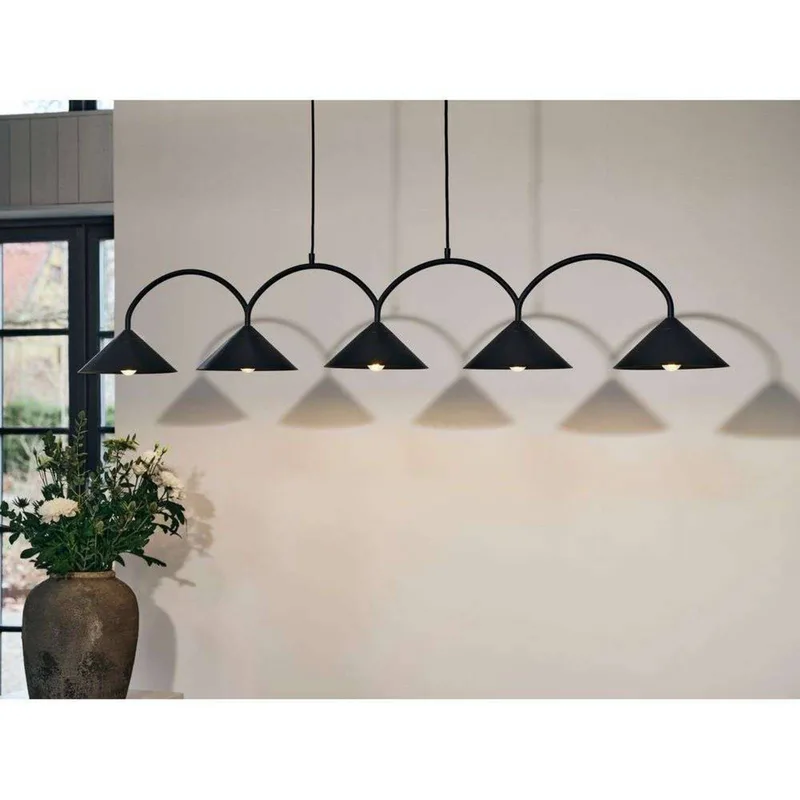 CURVE 5 pendant lamp, 5 lamps, 165 cm by Globen Lighting in Black – product photo 1 of 2