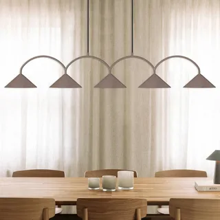 hanglamp CURVE, lengte 165 cm, 5-lamps. van Globen Lighting in Bruin – productfoto 1 van 2