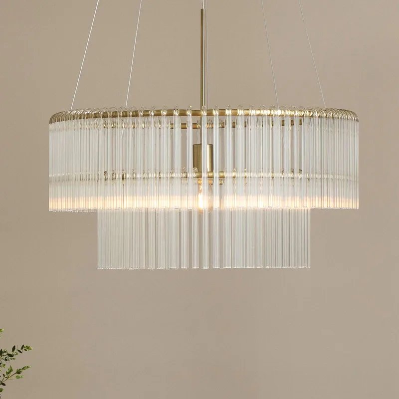 hanglamp HOOK 60, glas, transparant by Globen Lighting in Helder, Geborsteld messing – product photo 3 of 3