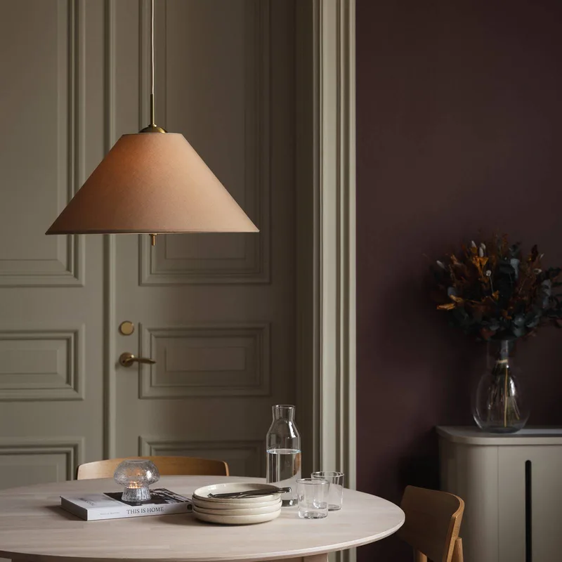 hanglamp IRIS 50 mokkabruin Ø 50 cm by Globen Lighting in Mokka-bruin, White – product photo 3 of 4