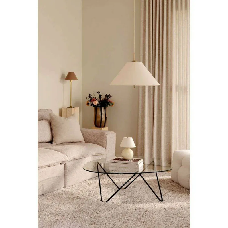 hanglamp IRIS, crème, Ø 50 cm fra Globen Lighting i Creme, Messing – produktbillede 5 af 5