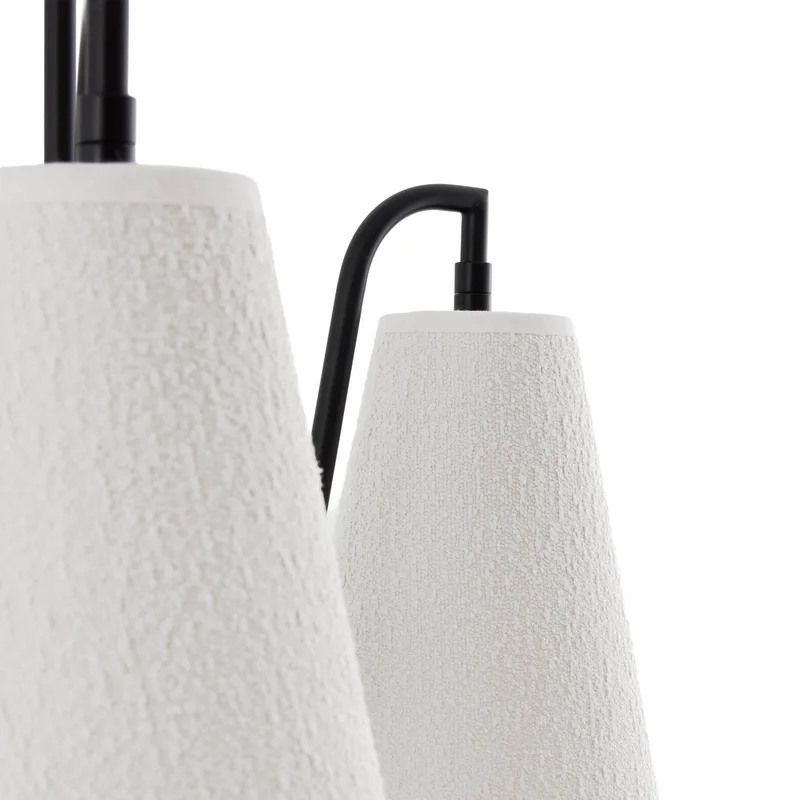 hänglampa Lou 5, vit bouclé/svart tyg från Globen Lighting i Vit, Svart – produktbild 4 av 5