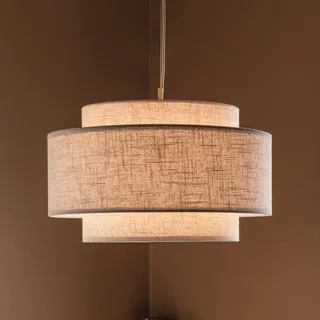 hanglamp Noah Bouclé, Ø 50 cm van Globen Lighting in Beige – productfoto 1 van 4