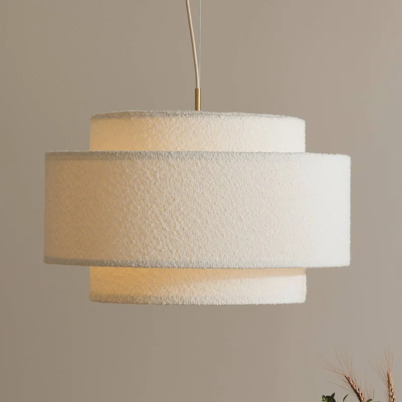 Suspension Noah Bouclé Ø 50 cm blanc textile de Globen Lighting en Blanc, Opaal – photo produit 2 sur 2