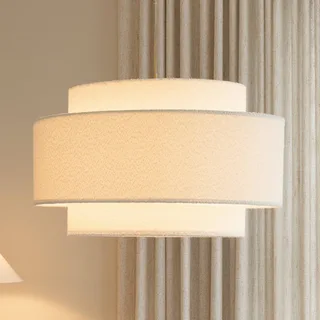 hanglamp Noah Bouclé, Ø 70 cm, wit från Globen Lighting i Vit, Opaal – produktbild 3 av 3