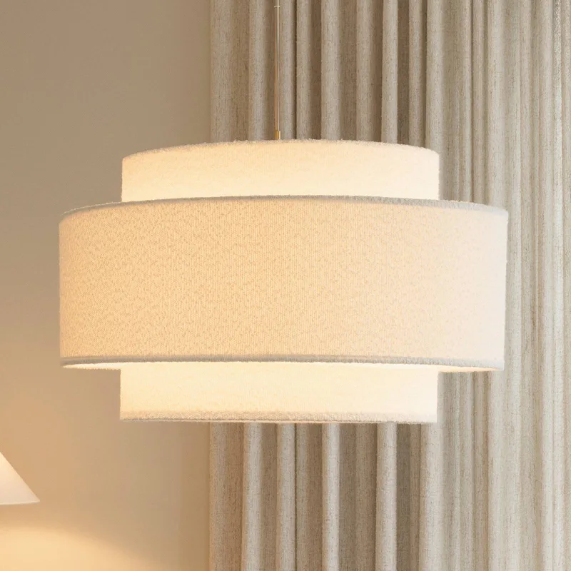 hanglamp Noah Bouclé, Ø 70 cm, wit från Globen Lighting i Vit, Opaal – produktbild 3 av 3