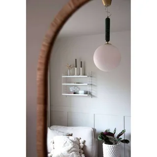 hanglamp Torrano, bruin, Ø 30 cm van Globen Lighting in Bruin gemarmerd, Wit, Geborsteld messing – productfoto 3 van 4