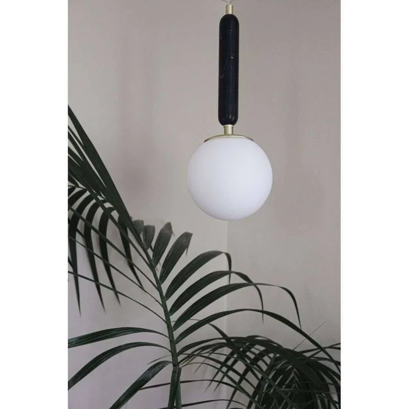 hanglamp Torrano, groen, Ø 15 cm från Globen Lighting i Mörkgrön, Vit, Geborsteld messing – produktbild 1 av 4