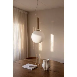 hanglamp Torrano Ø 30 cm travertijn by Globen Lighting in Beige, White, Geborsteld messing – product photo 3 of 3