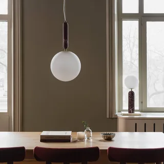 hanglamp Torrano, rood, Ø 30 cm, marmer by Globen Lighting in Rosso levanto, White – product photo 3 of 5