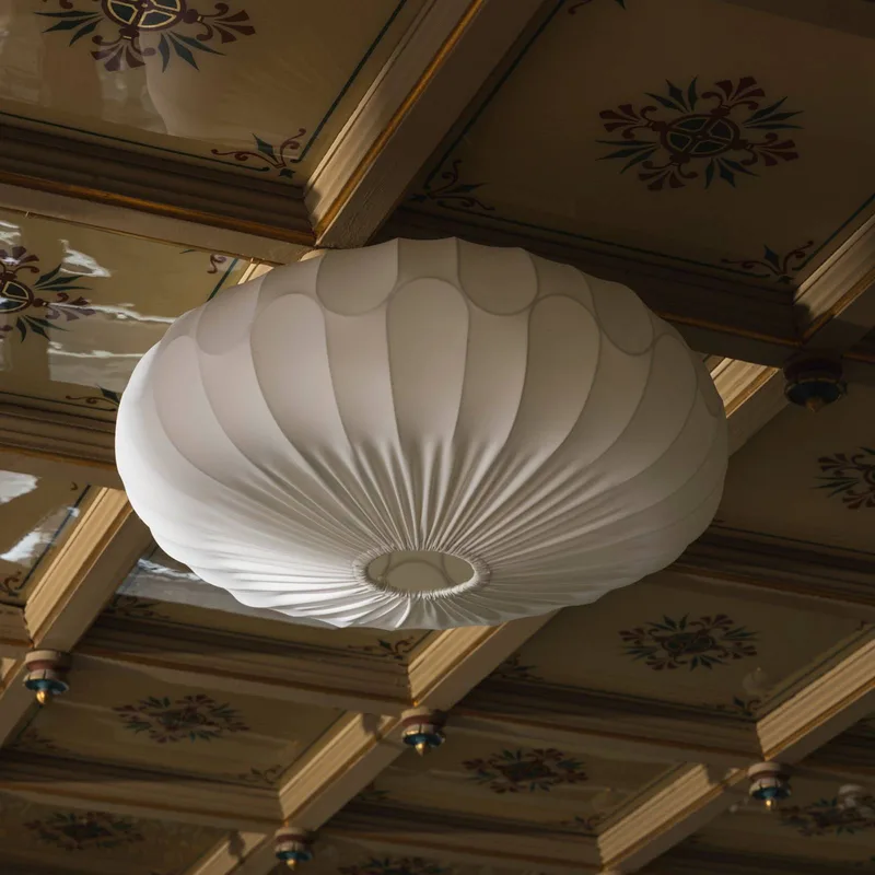 plafonlamp BLADVERK, Ø 70 cm, textiel fra Globen Lighting i Hvid – produktbillede
