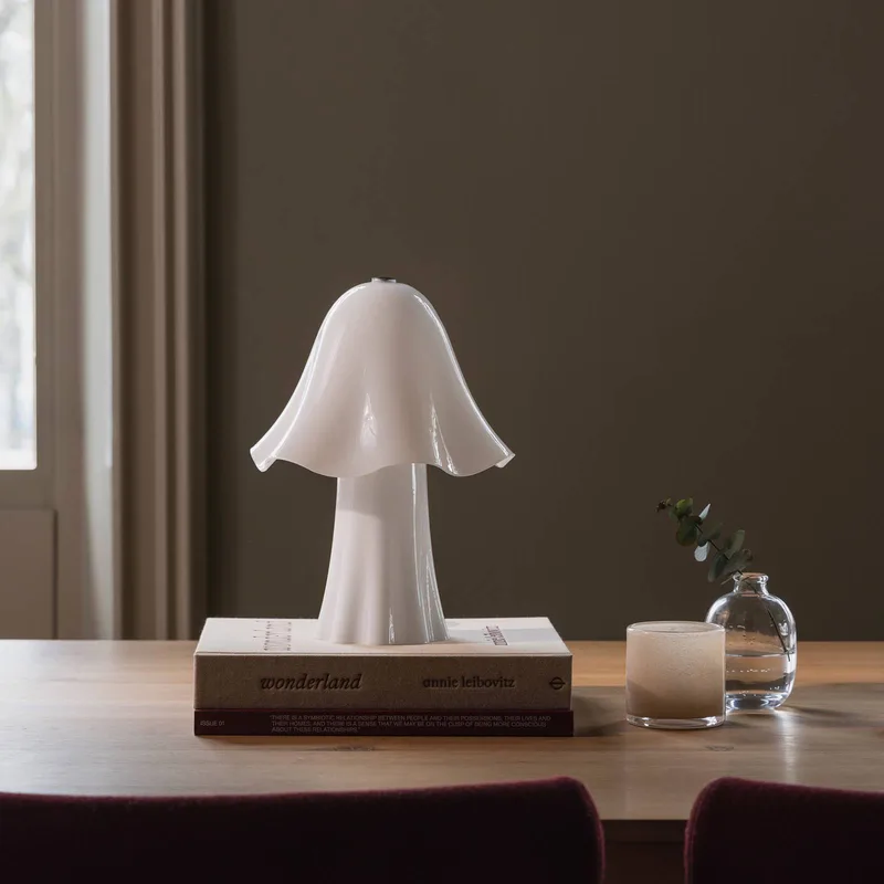 tafellamp Bello hoogte 30 cm, glas/metaal fra Globen Lighting i Hvid – produktbillede 3 af 5