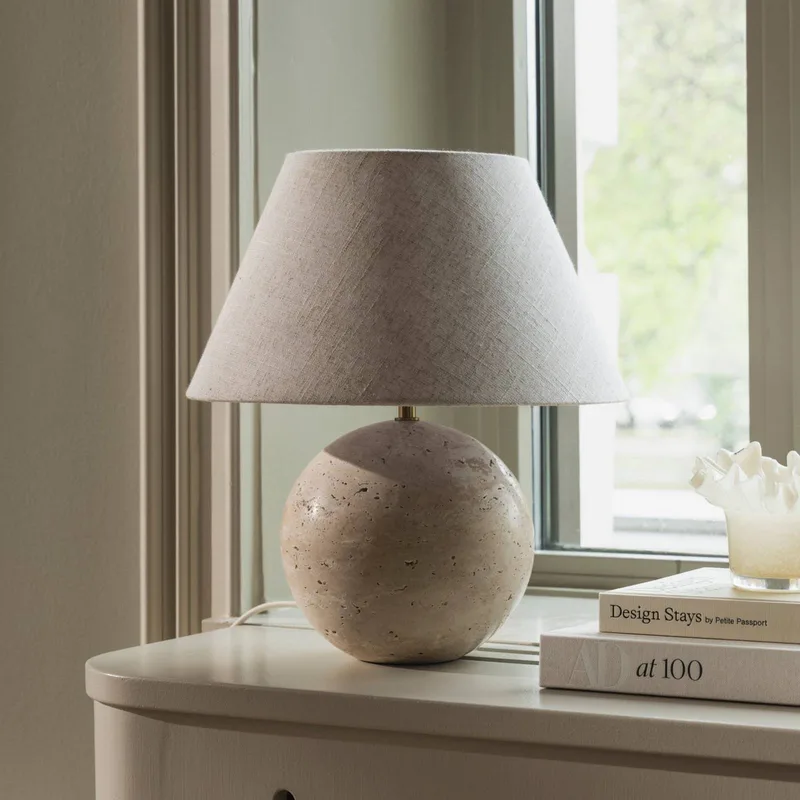 tafellamp Castello, beige/beige, hoogte 38 cm fra Globen Lighting i Beige – produktbillede 2 af 4