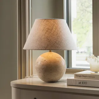 tafellamp Castello, beige/beige, hoogte 38 cm fra Globen Lighting i Beige – produktbillede 1 af 4