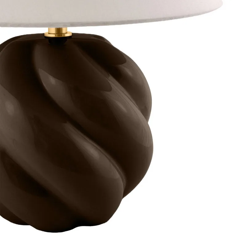 Lampe de table DAHLIA, beige/brun, hauteur 31 cm de Globen Lighting en Marron, Beige – photo produit 3 sur 5