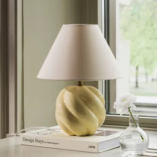 bordlampe DAHLIA, beige/gul Højde 31 cm fra Globen Lighting i Gul, Beige – produktbillede 2 af 5