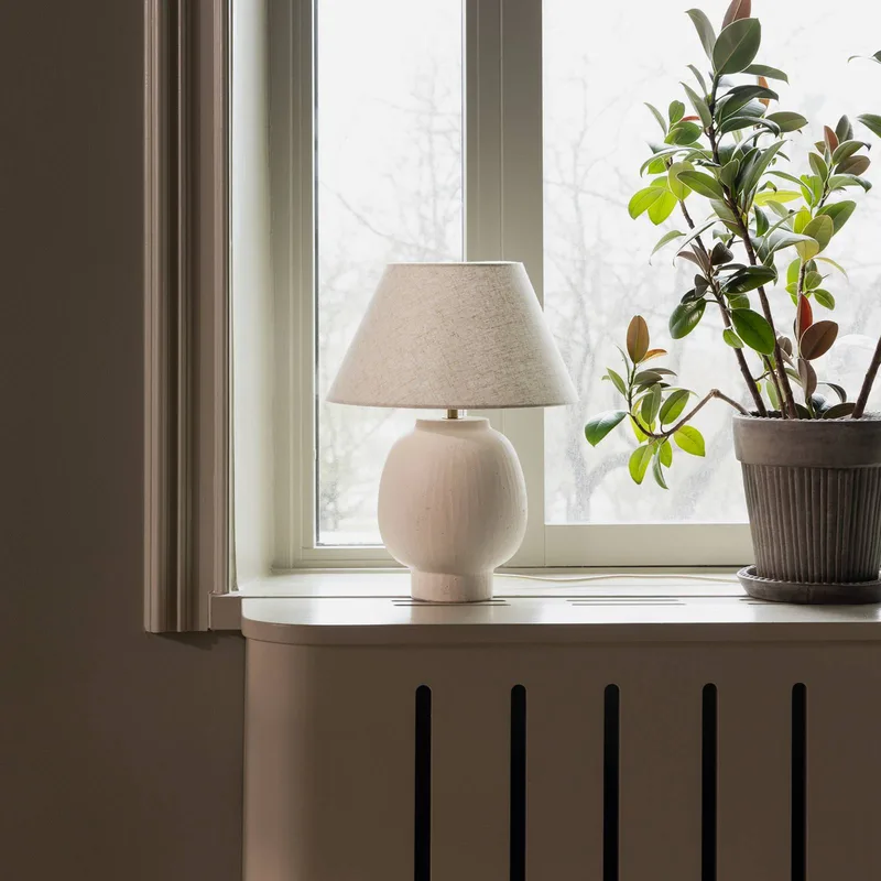 tafellamp Lorenzo, hoogte 46 cm, keramiek de Globen Lighting en Beige – photo produit 2 sur 3