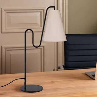 Lampe de table Lou Blanc bouclé-noir de Globen Lighting en Blanc, Noir – photo produit 1 sur 2