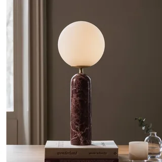 tafellamp Torrano, rood, hoogte 53 cm, marmer från Globen Lighting i Rosso levanto, Vit – produktbild 1 av 4