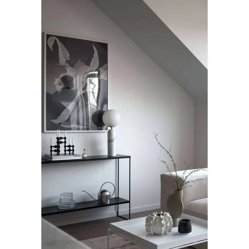 tafellamp Torrano, wit, hoogte 53 cm från Globen Lighting i Wit gemarmerd, Vit, Geborsteld messing – produktbild 3 av 5