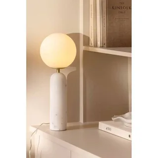 tafellamp Torrano, wit, hoogte 53 cm från Globen Lighting i Wit gemarmerd, Vit, Geborsteld messing – produktbild 5 av 5