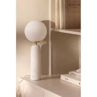 tafellamp Torrano, wit, hoogte 53 cm från Globen Lighting i Wit gemarmerd, Vit, Geborsteld messing – produktbild 4 av 5