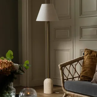 Lampe sur pied Gino Travertin beige de Globen Lighting en Beige, Laiton – photo produit 2 sur 5