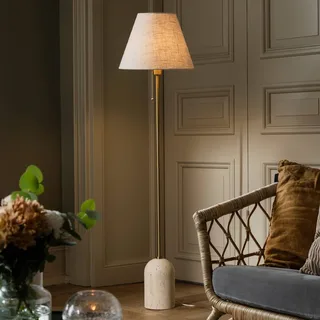 Lampe sur pied Gino Travertin beige de Globen Lighting en Beige, Laiton – photo produit 1 sur 5