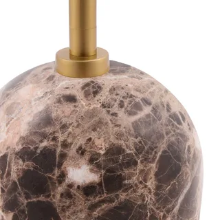 Lampadaire Gino, pied en marbre, beige, 145 cm de Globen Lighting en Beige, Bruin gemarmerd, Laiton – photo produit 3 sur 5