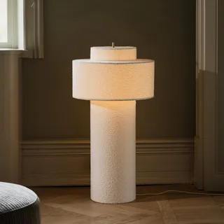 vloerlamp Noah, hoogte 88 cm, textiel van Globen Lighting in Wit – productfoto 1 van 4