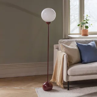 vloerlamp Ripley, bordeauxrood glas 144 cm från Globen Lighting i Vit, Bordeauxrood – produktbild 2 av 5