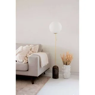 vloerlamp Torrano, bruin, hoogte 145 cm van Globen Lighting in Bruin gemarmerd, Wit, Geborsteld messing – productfoto 3 van 5