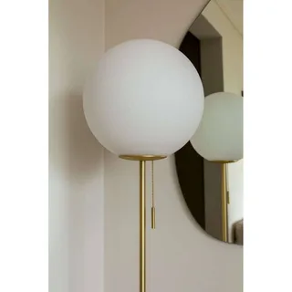 Lampe sur pied Torrano Travertine de Globen Lighting en Beige, Blanc, Geborsteld messing – photo produit 1 sur 3