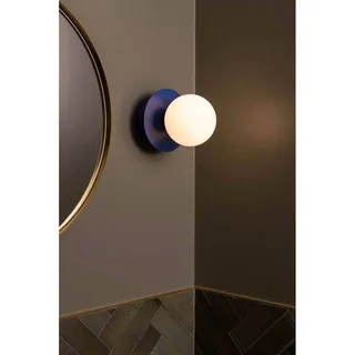 wandlamp ART DECO, blauw/wit, Ø 16 cm, IP44 fra Globen Lighting i Blå, Hvid – produktbillede 4 af 5