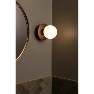 Vägglampa ART DECO, brons/vit Ø 16 cm IP44 von Globen Lighting in Bronze, Weiß – Produktfoto 2 von 3