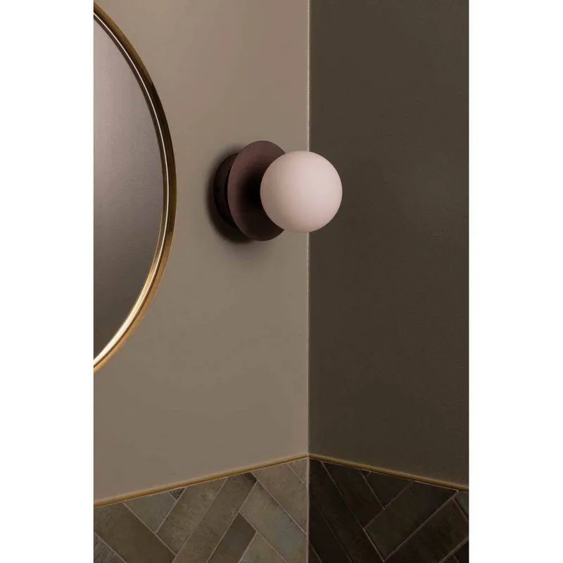 Vägglampa ART DECO, brons/vit Ø 16 cm IP44 von Globen Lighting in Bronze, Weiß – Produktfoto 1 von 3