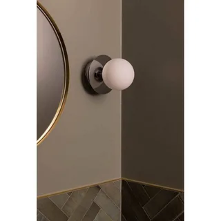 wandlamp ART DECO, chroom/wit Ø 16 cm IP44 van Globen Lighting in Chroom, Wit – productfoto 3 van 4