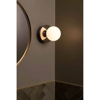 wandlamp ART DECO, chroom/wit Ø 16 cm IP44 van Globen Lighting in Chroom, Wit – productfoto 4 van 4