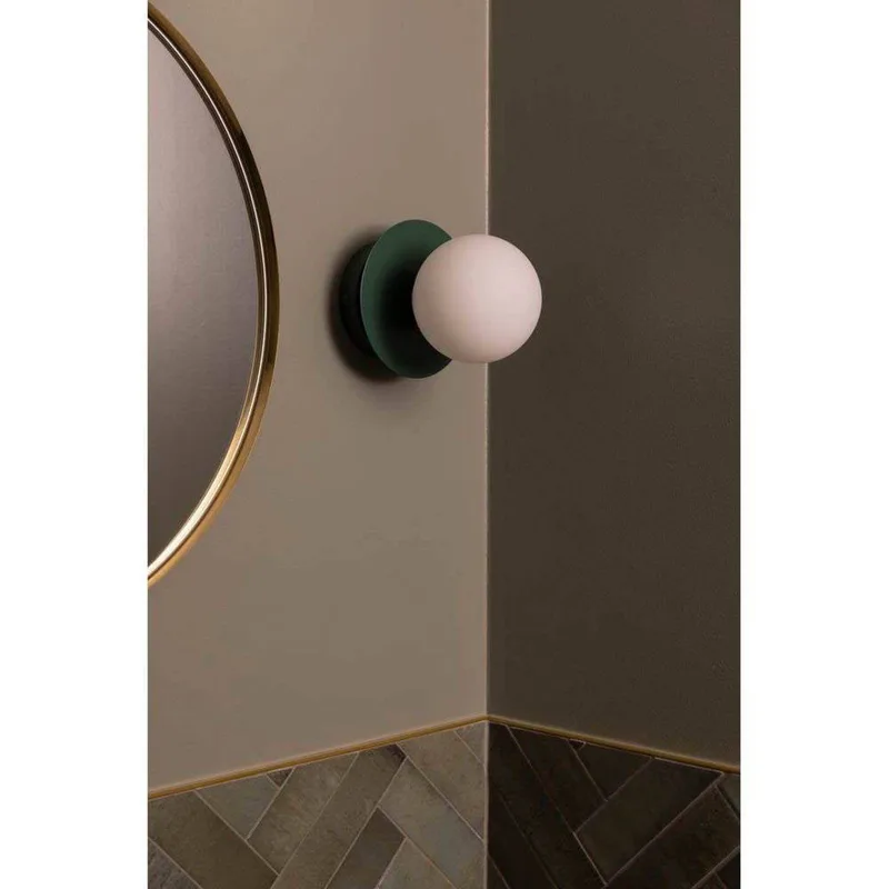 Applique murale ART DECO, verte/blanche, Ø 16 cm, IP44 de Globen Lighting en Vert, Blanc – photo produit 3 sur 4