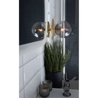 Applique/plafonnier Art Déco IP44 Smoke de Globen Lighting en Geborsteld messing, Rookgrijs – photo produit 2 sur 5