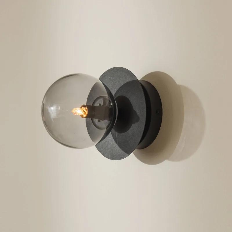 væglampe ART DECO, sort/grå Ø 16 cm IP44 fra Globen Lighting i Rookgrijs, Sort – produktbillede 2 af 2
