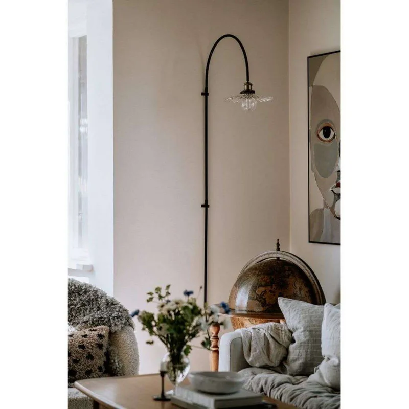 Væglampe COBBLER, klar, højde 150 cm fra Globen Lighting i Helder, Sort – produktbillede 1 af 3