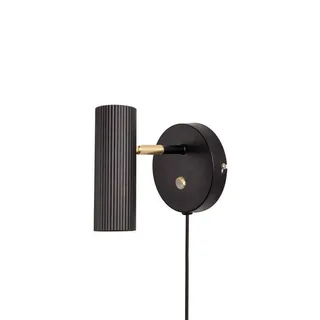 wandlamp Hubble, zwart by Globen Lighting in Black, Geborsteld messing – product photo 1 of 3