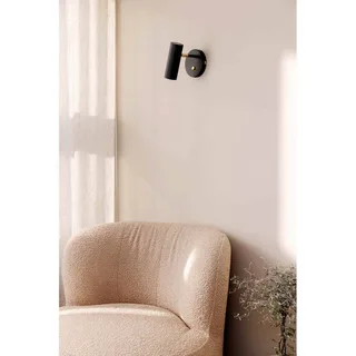 wandlamp Hubble, zwart by Globen Lighting in Black, Geborsteld messing – product photo 2 of 3