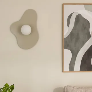 wandlamp ILLUSION, beige, glas, 60 cm från Globen Lighting i Beige, Vit – produktbild 1 av 2