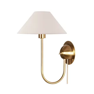 wandlamp IRIS, crème, hoogte 32 cm by Globen Lighting in Cream, Geborsteld messing – product photo 1 of 3