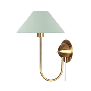 wandlamp IRIS, groen, hoogte 32 cm van Globen Lighting in Groen, Geborsteld messing – productfoto 1 van 3