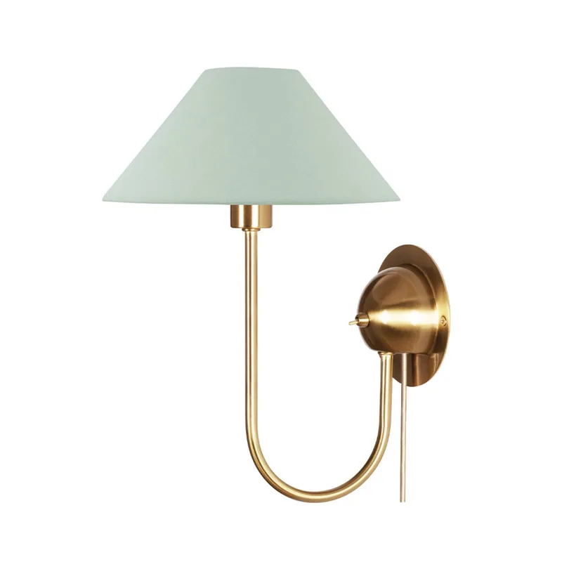 wandlamp IRIS, groen, hoogte 32 cm van Globen Lighting in Groen, Geborsteld messing – productfoto 1 van 3