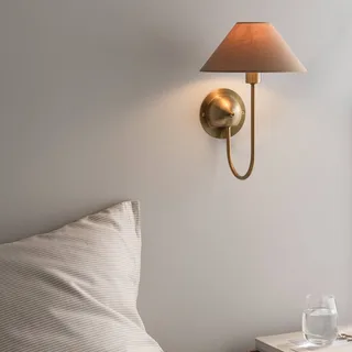 wandlamp IRIS, mokkabruin, hoogte 32 cm by Globen Lighting in Mokka-bruin, Geborsteld messing – product photo 2 of 2